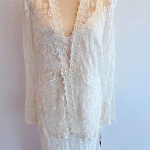 Spring wedding!  NWT, Spencer Alexis, 2 piece maxi, white stretch lace, size 12